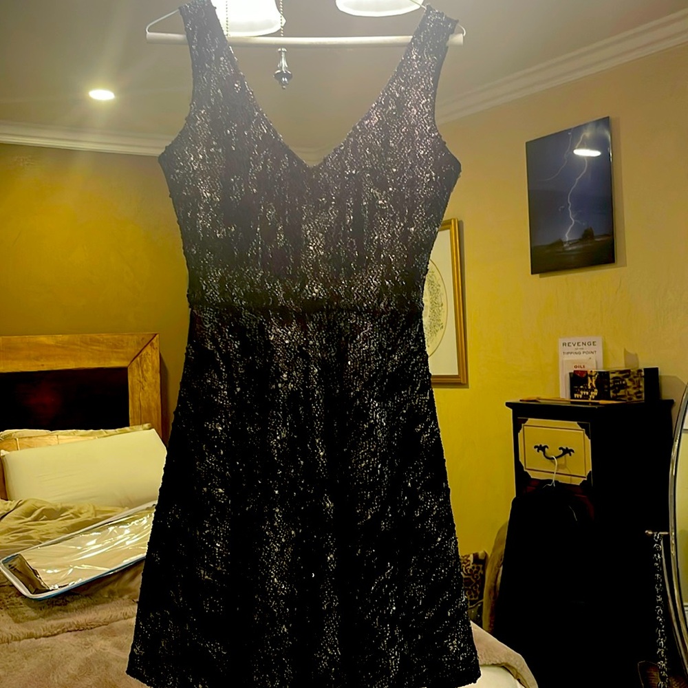 Swing skirt style blended holiday cocktail dress